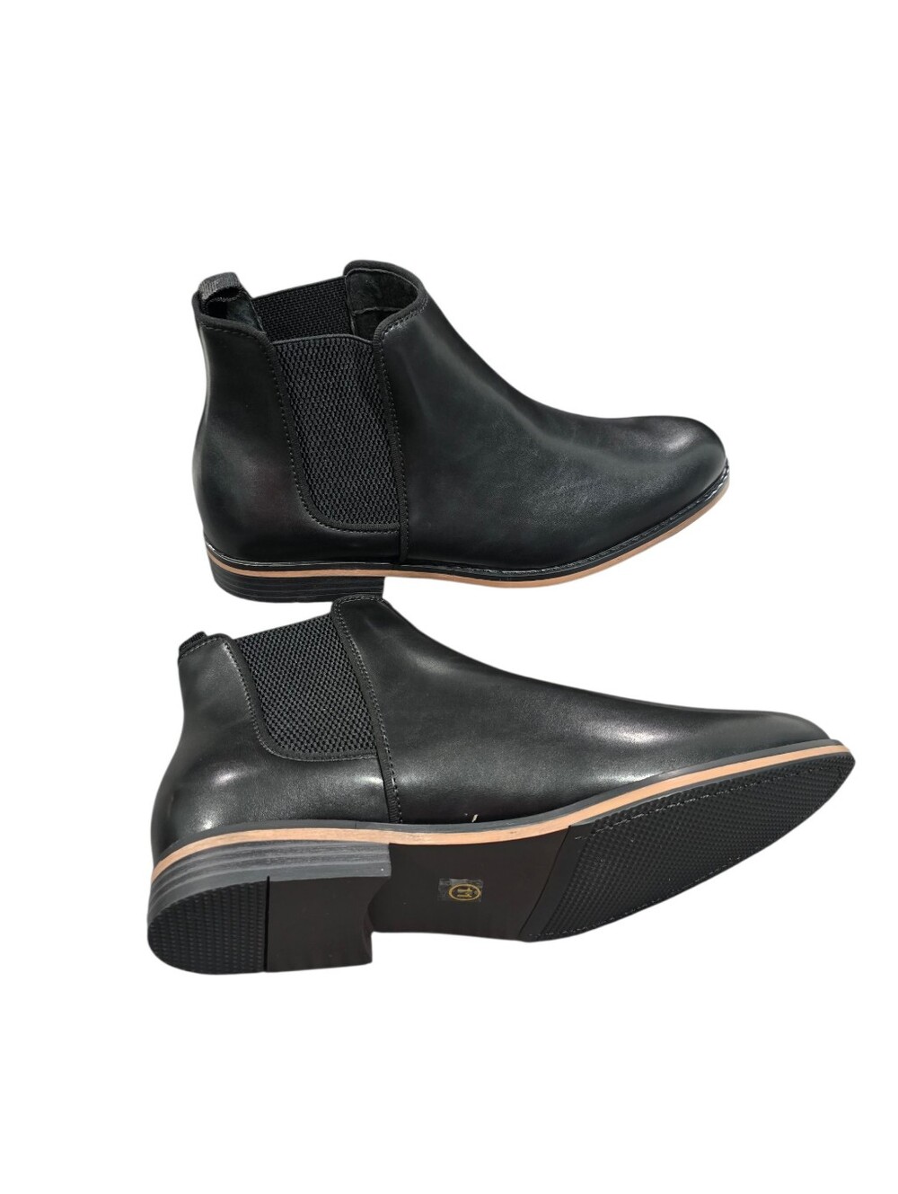 Cestfini Men's Black Leather Chelsea Boots - Classic Slip-On Dress Boot Size 11